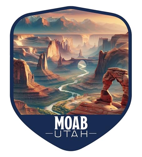 Imán vinilo escudo vintage Moab Utah 3 pulgadas miniatura 1