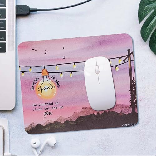 Image of anujarusiya | Affirmation Mousepad | 3mm | Non Slip | Perfect for Gifting | Being You is Your Power