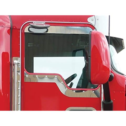 RoadWorks | Stainless Steel Contoured Under Window Trims for Kenworth Daylite Door | 40195 Cover