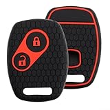 CashMuch for Honda Key Fob Cover, Silicone Remote Shell Case For Accord Civic for Cr-V Pilot Fit 2003-2017, Black/Red - Image 2