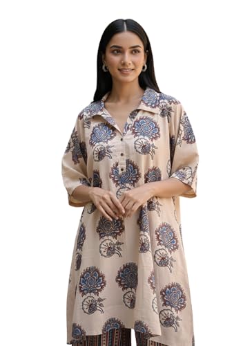 Image of Leriya Fashion Women's Rayon Kurta Pant Set | Casual Style Ethnic Co-ord Set for Women Stylish | Black Print Kurti for Office & Daily Travel Outfit | Oversize Loose Fit Kurta Sets for Woman