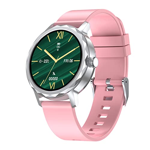 Tinwoo Smart Watch(40mm QI Wireless Charging Bluetooth) DIY Clock Face,5ATM Waterproof for Android,iOS Blood Oxygen Heart Rate Moniter Smartwatch for Men Women Kids Sleep Fitness Tracker