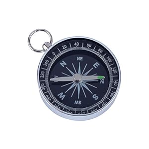 Boussole avec Cadran Blanc, Boussole à Poche Portable en Aluminium de 45 mm Boussole de Survie Haute Précision pour Cam en Plein air, Navigation Sportive