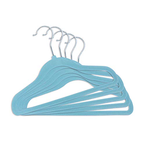 Clingo 5 Cabides Infantil Aveludado Classic Azul