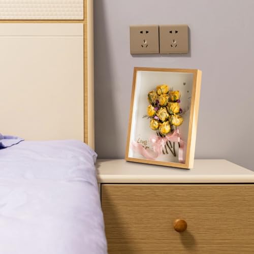 marysgift A4 Photo Frame Picture Frames 3D Shadow Box Deep Box Frames 21cm x 30cm Tabletop Wooden Memory Box Display Keepsake Box for Memorabilia Awards Bouquet Photos Crafts Tickets (Wooden,A4) - Image 4