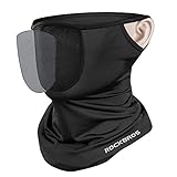 LUXSURE Cooling Neck Gaiter Face Mask for Men and Women, Gaiter Mask/Neck Gaiters with Filter and Ear Loops | Washable Neck Gators Face Mask for Men, Breathable Scarf Mask/Face Cover Mask - Black