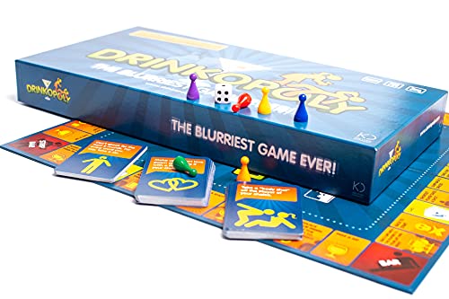 Drinkopoly - the King of Drinking Games - Combined Board/Table Party Games for Adults and Students with 50 Cards with Tasks, an (Un) Forgettable Experience, A Drinking Game Set