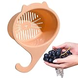 Bandeja de cocina - cáscara de verduras para arroz, pasta, patatas | Cesta de depósito en forma de gato, cesta de tamiz espacial para carne, frutas, grano | Bandeja de goteo m