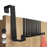 Menz Türhaken zum Einhängen, 10er Set - Kleiderhaken an Tür, stabile Haken zum Einhängen, platzsparende Türgarderobe für ganze Wohnung, universelle Türhakenleiste, schwarz