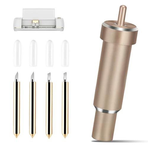 Premium Feinschnittklinge mit Gehäuse Ersatzklingen Kompatibel mit Cricut Explore Air/Air 2/Maker 3 Maker 3 Mit 2 30Klingen und 2 60Klingen (Gold)