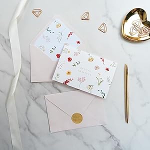 Gooji 4×6 Prairie Beyond Grateful Floral Thank You Cards with Envelopes Baby Shower Thank You Cards Girl Bulk 20 Pack Watercolor Bridal Shower Weddings Small Business