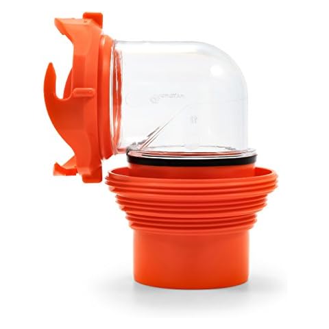 Camco RhinoFlex Clear RV Sewer Hose Elbow with 4-in-1 Adapter - Features a 360-Degree Fitting Rotation and Built-in Gasket for Odor-Tight Protection - Fits 4 Sizes of Dump Station Inlets (39736) Cover