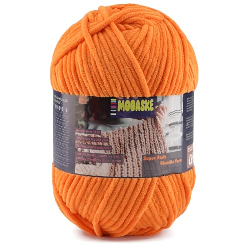 Chunky Velvet Yarn for Crocheting & Knitting, 7.05oz 262.4yd Super