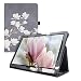 Produktbild kwmobile Hülle kompatibel mit Huawei MediaPad T5 10 - Slim Tablet Cover Case Schutzhülle mit Ständer Magnolien Taupe Weiß Dunkelgrau