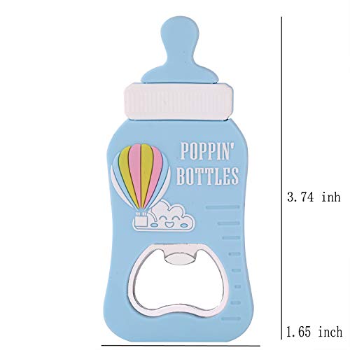 24Pack Poppin Bottle Shaped Bottle Opener Boy Baby Shower Favor 1St Birthday Gifts For Guest Kids Birthday Party Favor Mom-To-Be Party Souvenir/Keepsake,Baby Shower Decoration (Blue, 24) #TOP1
