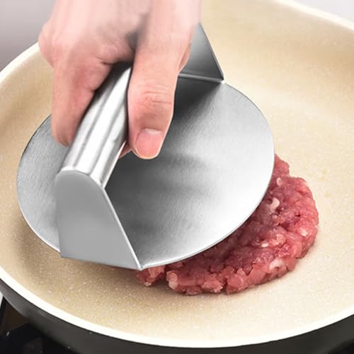 Burger Smasher, für Smash Burgerpresse, 14cm Round Edelstahl Hamburgerpresse, Patty Presse Burger Presse, Burger Pattie Presse für Flat Top Grillzubehör Burger Patties Steakpresse, mit 100 Ölpapier