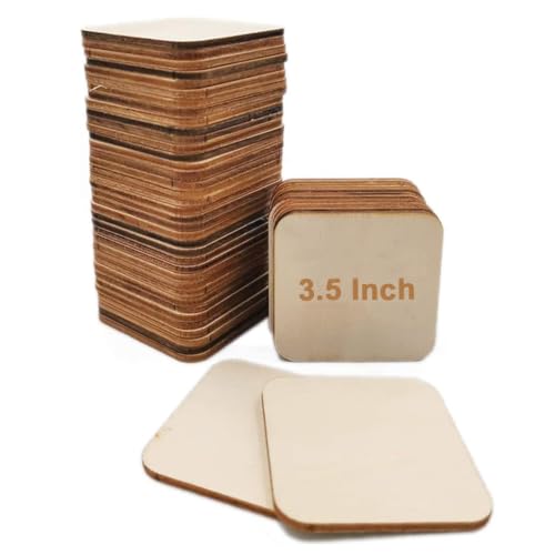 Image of SWAGSTATION MDF Blanks Cutouts for DIY,Art Work,Decoupage,Mix Media,Scrapbook,Craft Supplies Square Costers Blank 3.5 Inch 12 Pcs