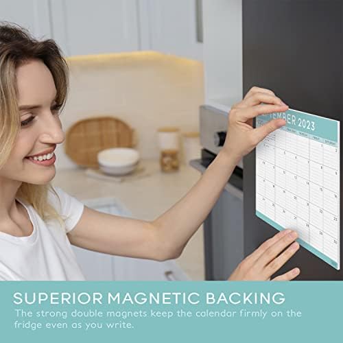 S&O Teal Magnetic 2023 Fridge Calendar from July 2022-Dec 2023 - Tear-Off Refrigerator Calendar to Track Events & Appointments - 18 Month Magnetic Calendar for Fridge for Easy Planning-8"x10" in.