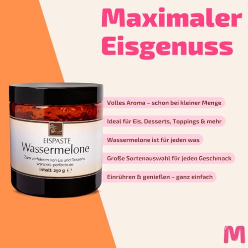 Wassermelone-Eispaste für fruchtiges aromatisches Eis » OHNE KÜNSTLICHE AROMASTOFFE » Auch zum Verfeinern von leckeren Desserts, Getränke und vielem mehr »Inhalt 250 g – Bild 4