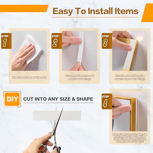 KING MOUNTAIN 1x2 Inch Hook and Loop Strips, 20 Sets Nylon Self Adhesive Tape, Double Sided Strong Back Adhesive Tape and Dots for Office, Home and Crafting, Heavy Duty, White