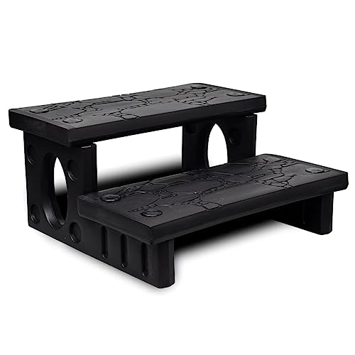 CHARMMA Spa Step Black Plastic Medium Non-Slip Black Spa Step,Pool & Spa Accessories-90717