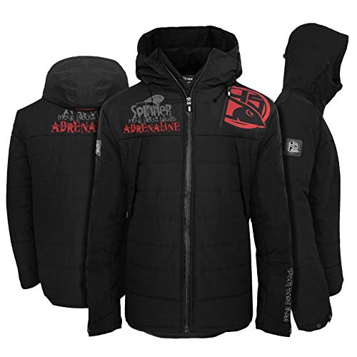 Chaqueta de pesca con capucha Spinner Adrenaline negra talla L