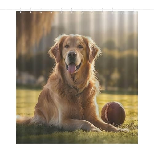 Rideau de douche chien 168x183 cm en polyester imperméable lavable - 7