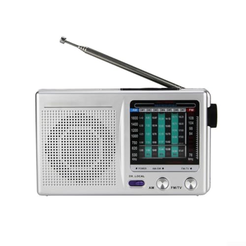 Compact AM/FM/SW Radio Featuring Clear Sound, Designed for Portability and Ease of Use, Battery or Mains Powered (Silver)