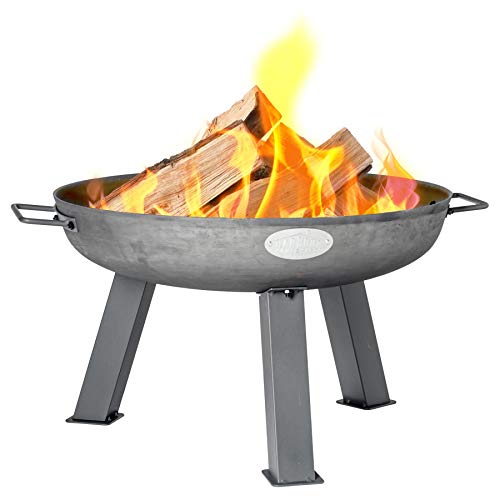 56cm Diameter Cast Iron Fire Pit Outdoor Garden Patio Heater Wood Burner BBQ Camping Fire Bowl – by Harbour Housewares