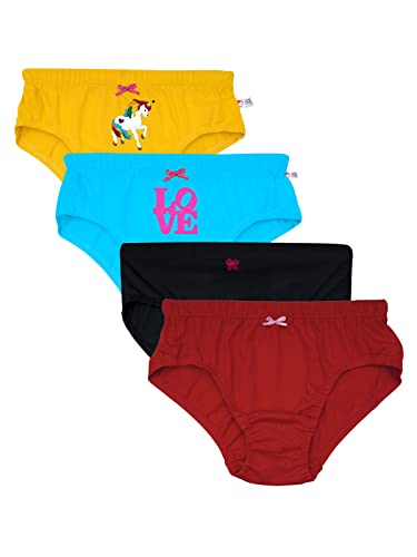 Image of DChica Essentials Cotton Panties for Girls, Comfortable Mid-Waist Hipster Panty with Stretchable Soft Inner Elastic, Full Coverage Breathable Briefs (Multicolor) Solid & Printed