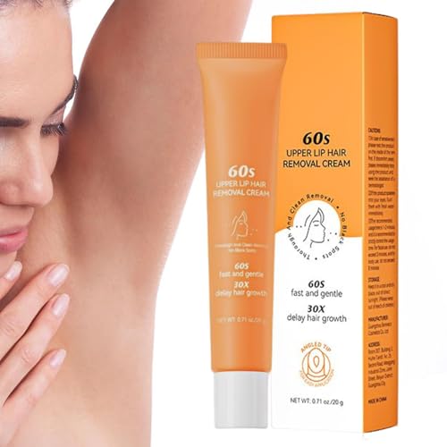 Crema de depilación: solución y hidratante de labio doloroso | Crema de depilación facial | Removedor de cabello para la cara para las piernas de la piel lisa Bikini y el área sensible