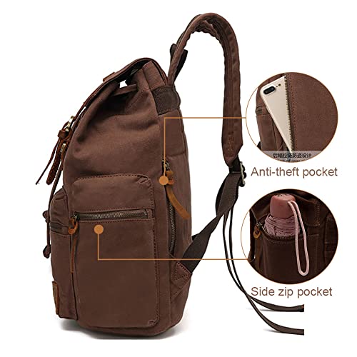 AUGUR High Capacity Canvas Vintage Backpack - for School College Hiking Travel 12-17" Laptop by AUGUR - Image 4