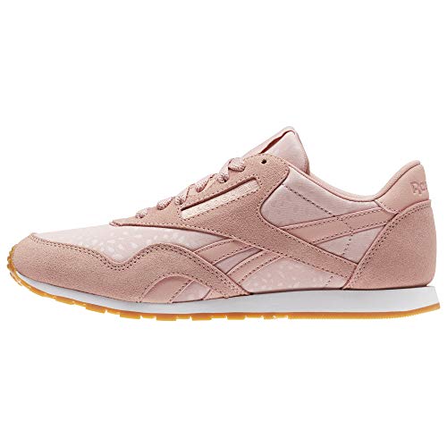 Reebok Classic Nylon Slim Text Lux, Sneakers Basses Femme, Rose (Chalk Pink/White/Gum), 37.5 EU