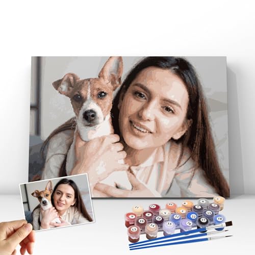 BOSENCO Custom Paint by Numbers Kit for Adults Beginners - Personalized DIY Painting by Numbers Kit Customized from Your Own Photo (8 * 12, Vertical)