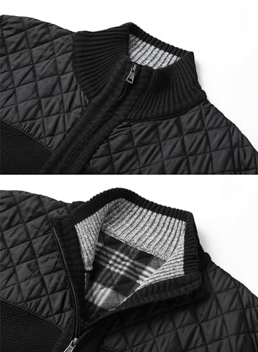 Vcansion Men's Classic Cardigan Sweaters Stand Collar Slim Fit Casual Knitted Sweater4