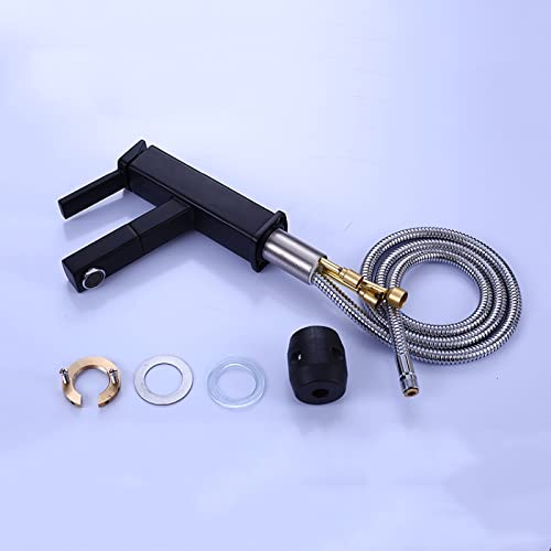 Grifo de lavabo monomando con rociador extraíble de cobre 4