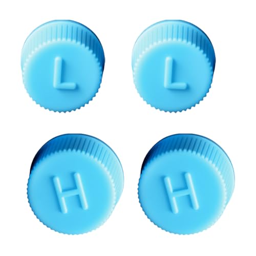 YoRise Car A/C Valve Core Caps R134a Air Conditioning Repair System Charging Port Caps Leakproof Seal Kit AC System High & Low Pressure Valve Cap Replacement Accessories (4PCS)