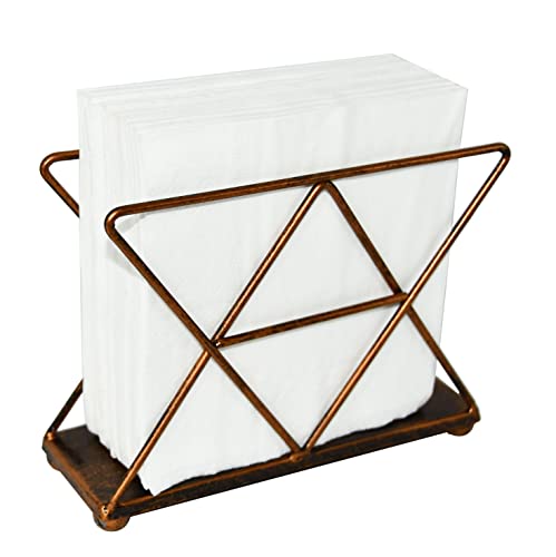 OwlGift Copper Modern Geometric Triangle Metal Wire Upright Napkin Holder