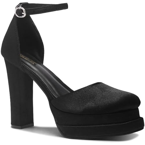 Black Heels for Women – Party Block Heels, Chunky Open Toe Sandals for Women and Girls for Party, Date, and Evening Wear