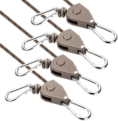 Lot de 4 haubans réfléchissants de 4 m avec tendeurs de corde, po...