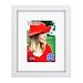 RPJC 8x10 inch Picture Frame Made of Solid Wood and High Definition Glass Display Pictures 5x7 with Mat or 8x10 Without Mat for Wall Mounting Photo Frame White