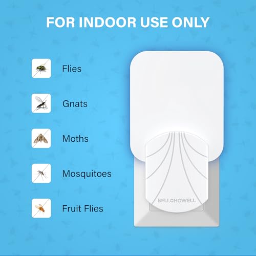 Rogue Fly Insect Trap Indoor with Night Light and 3 Cartridges, Plug in Bug Catcher, Pest Repeller Indoor Bug Light Trap for Flies, Fruit Flies, Gnats and More, Odor Free