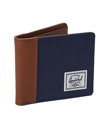 Herschel Supply Co. Hank Geldbörse, Marineblau, Einheitsgröße, Marineblau/Tan, Ecosystem 600D-Gewebe aus 100% recycelten Post-Consumer-Wasserflaschen, Unisex-Erwachsene