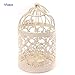 Produktbild wicemoon Vogelkäfig aus Metall Teelichthalter Laternen Hochzeit Home Tisch Dekoration (weiß)