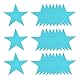 QUARKZMAN Blaue Glitzer-Stern-Ausschnitte Dekoration, 50 Stück 6 Papierstern-Konfetti-Ausschnitte Sterne Glänzend für Pinnwand Wand Klassenzimmer Partybedarf, Seeblau