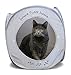 Feline Ruff Home Sweet Home Pop Up Cat Cube. A Collapsible Indoor Cat House. Covered Pet Bed Hideaway Cave for Dogs and Other Pets Too. (Pop Up Cube- Gray)