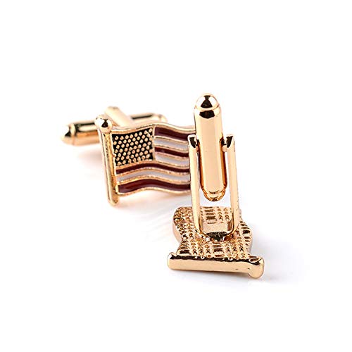 Mancuernillas KnBoB bandera americana oro rosado miniatura 6