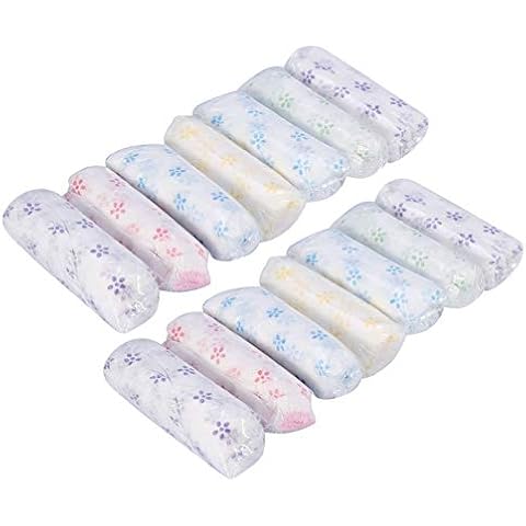 LAEMILIA 14Pcs Women Disposable Underwear Maternity Double-Layer Cotton Crotch Non-Woven Elastic Waist Floral Print Underpants for Travel Hotel Spa (Multicolored 14P, Tag XL/12) Cover