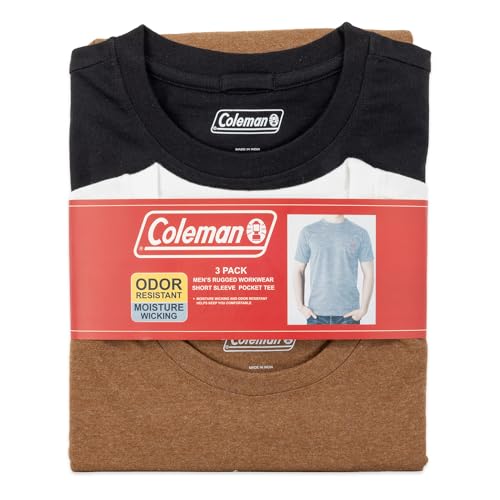 Coleman Mens Workwear Performance Short Sleeve Cotton T-Shirts Multi Color 3-Pack2
