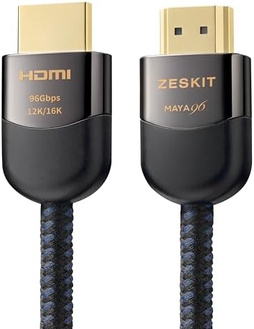 Zeskit Maya HDMI 2.2 케이블 96Gbps 12K 16K (6.5피트 2m) — 사진 3